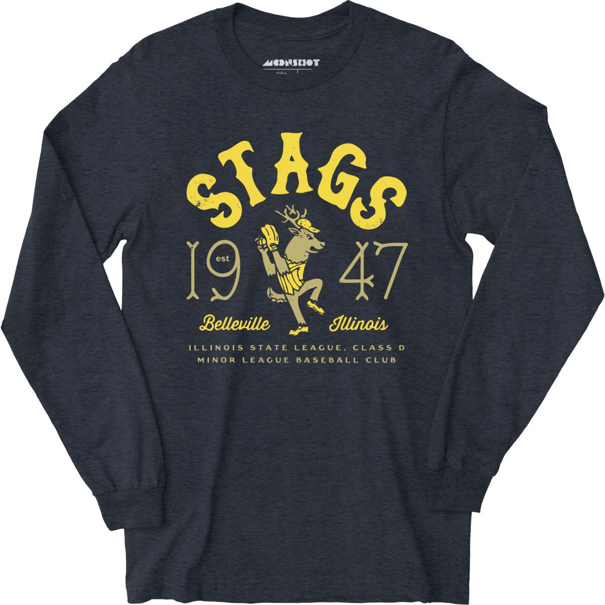 Belleville Stags - Illinois - Vintage Defunct Baseball Teams - Long Sleeve