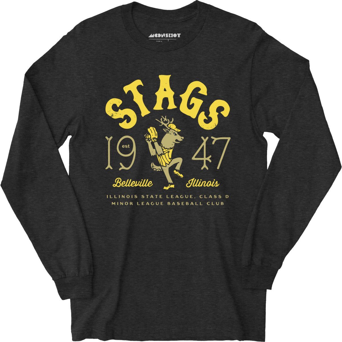Belleville Stags - Illinois - Vintage Defunct Baseball Teams - Long Sleeve