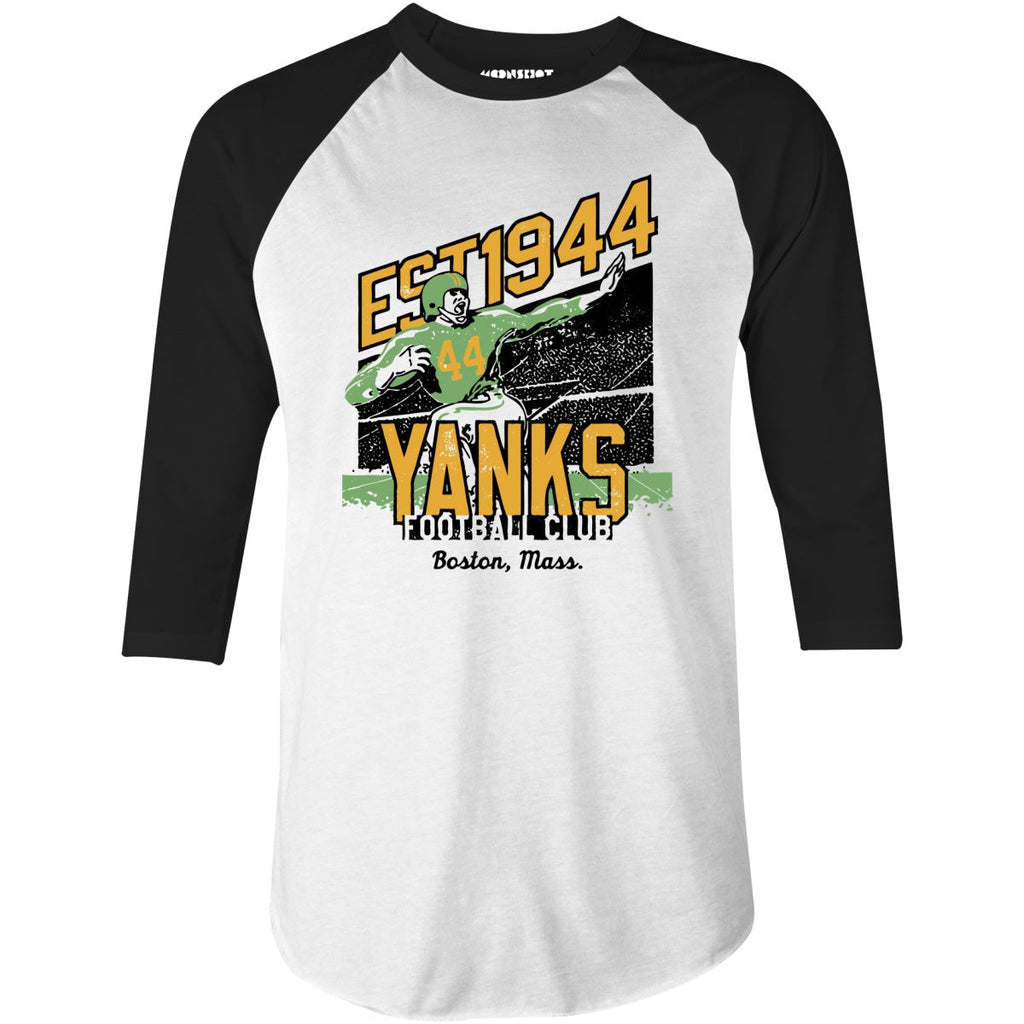 Boston Yanks - Massachusetts - Vintage Defunct Football Teams - 3/4 Sleeve Raglan