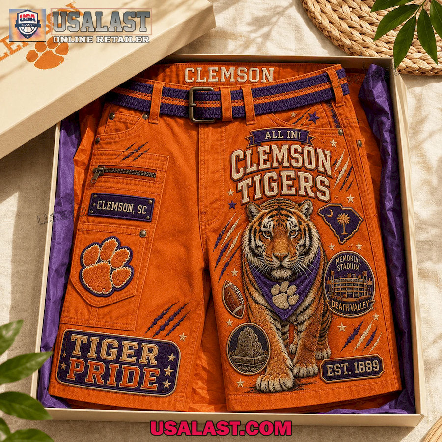 Clemson Tigers All In Tiger Pride Men Cargo Short