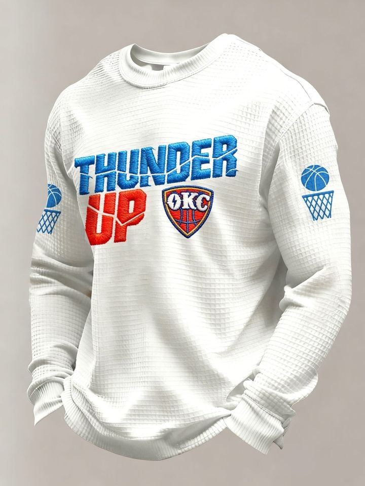 Oklahoma City Thunder Merch Thunder Up Long Sleeve Shirt Basketball Attire Gifts Idea