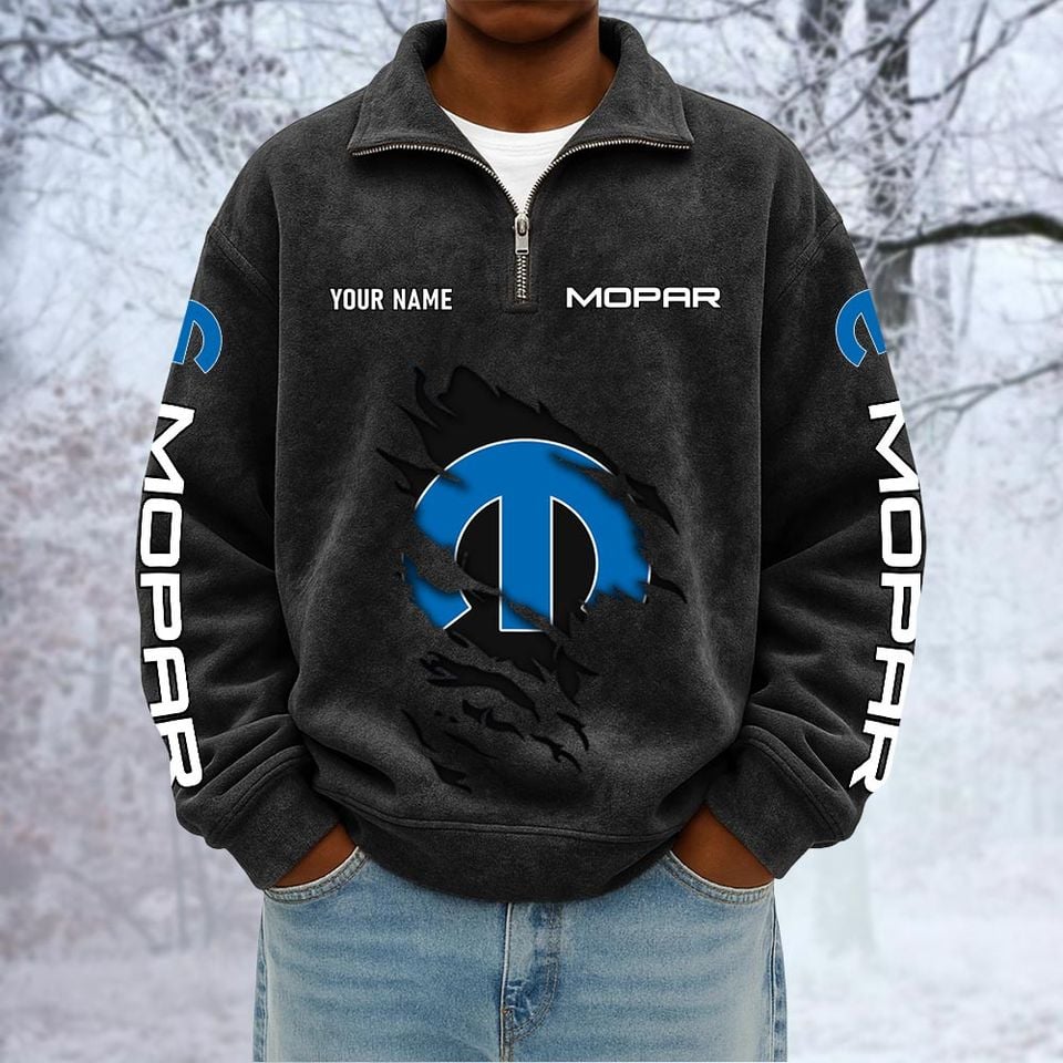 Mopar Custom Name Quarter Zip Pullover Sweatshirt - Multicolor