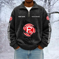 Fortuna Dusseldorf Custom Name Quarter Zip Pullover Sweatshirt - Multicolor