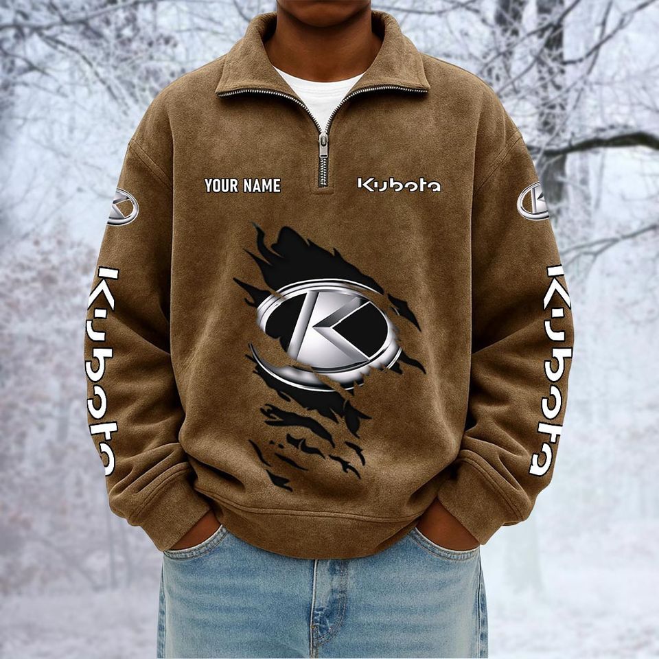 Kubota Custom Name Quarter Zip Pullover Sweatshirt - Multicolor