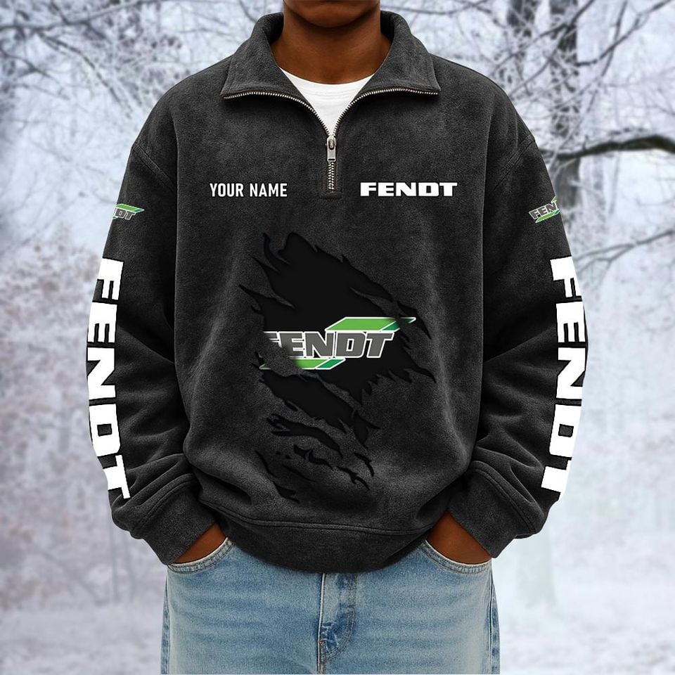 Fendt Custom Name Quarter Zip Pullover Sweatshirt - Multicolor