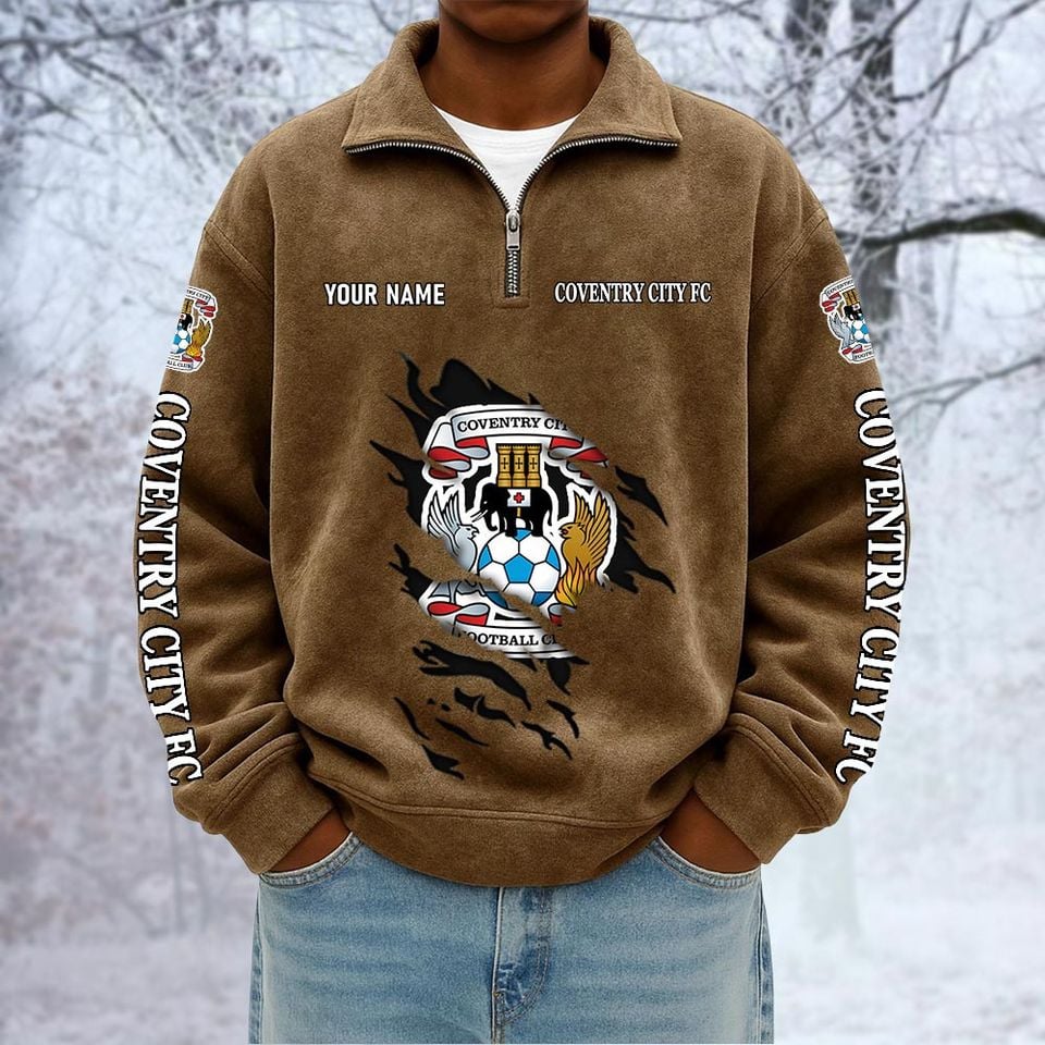 Coventry City Custom Name Quarter Zip Pullover Sweatshirt - Multicolor