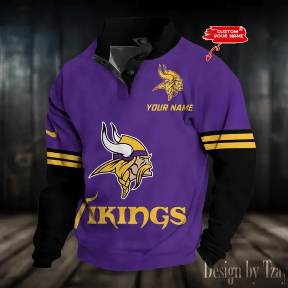 Minnesota Viki ngs Stand Collar Sweatshirts