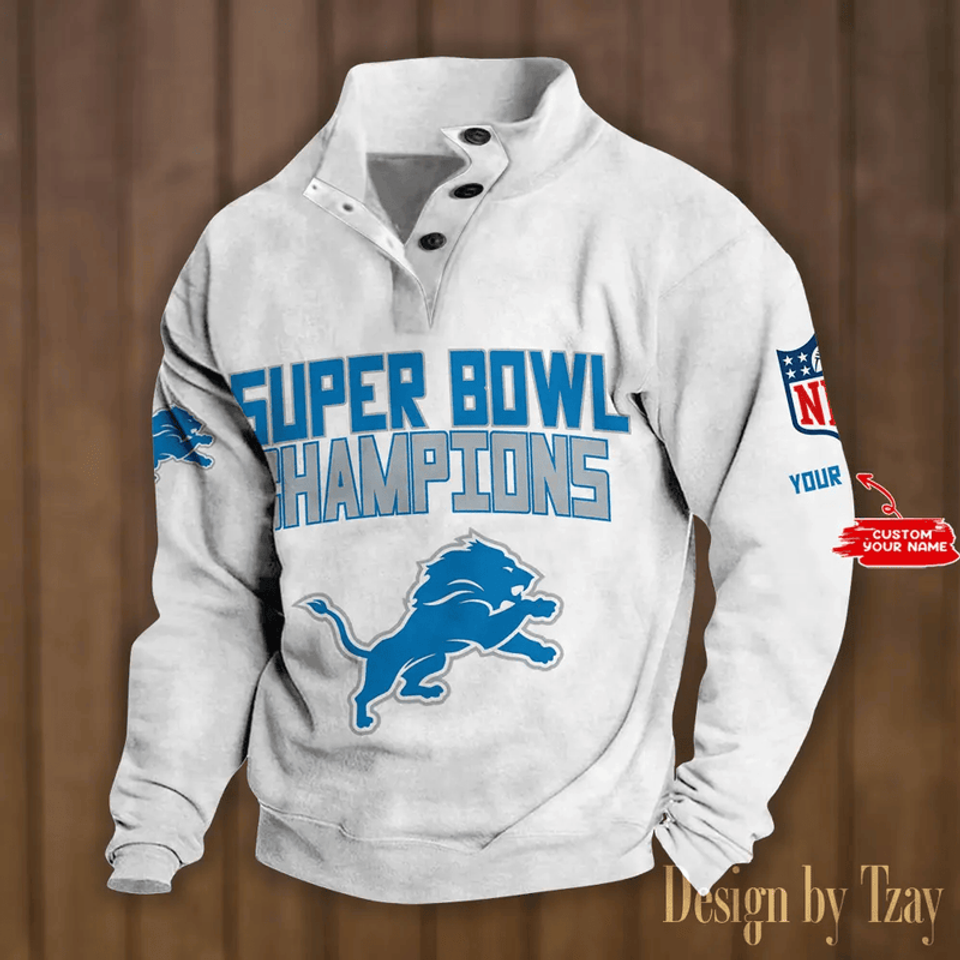 Detro it Lions Stand Collar Sweatshirts