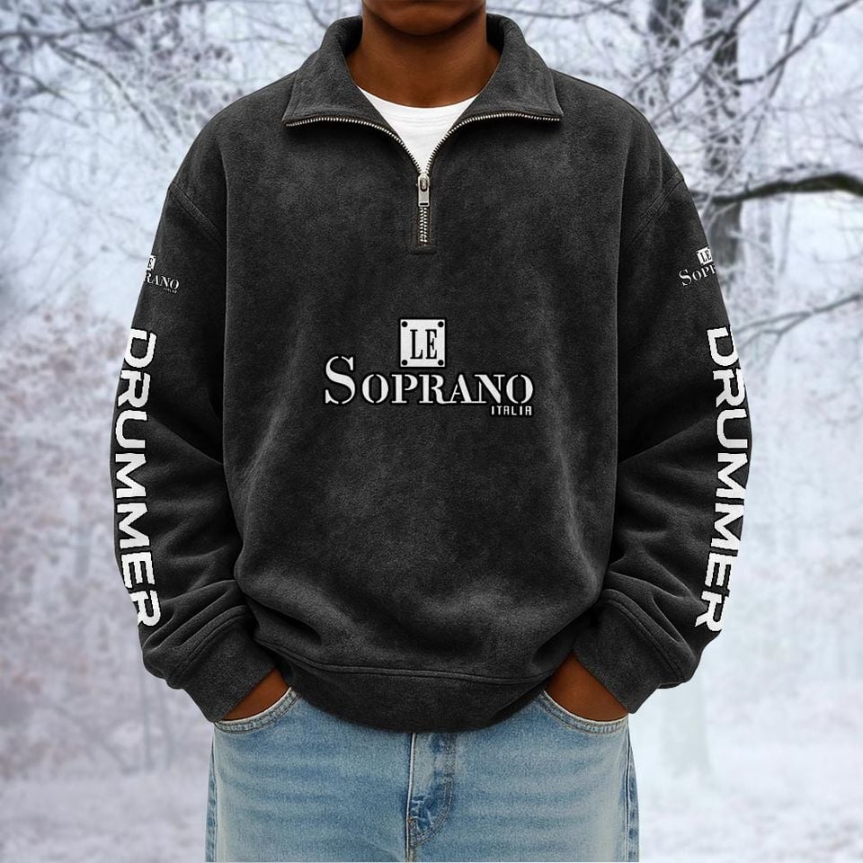 Le Soprano Unisex Quarter Zip Pullover Sweatshirt - Multicolor