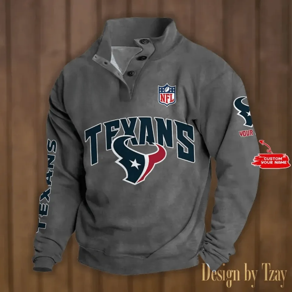 Houston Tex ans Stand Collar Sweatshirts