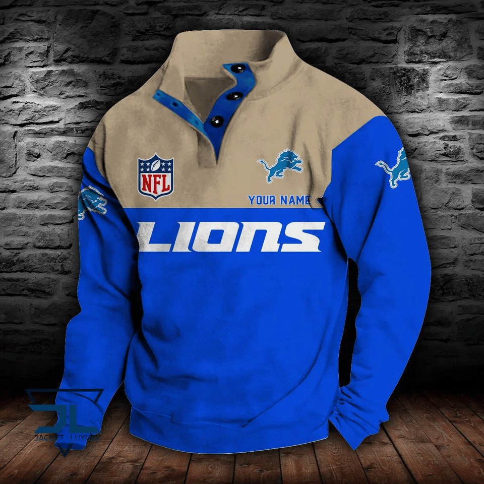 Detroit Lio ns Stand Collar Sweatshirts