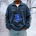 Everton Custom Name Quarter Zip Pullover Sweatshirt - Multicolor