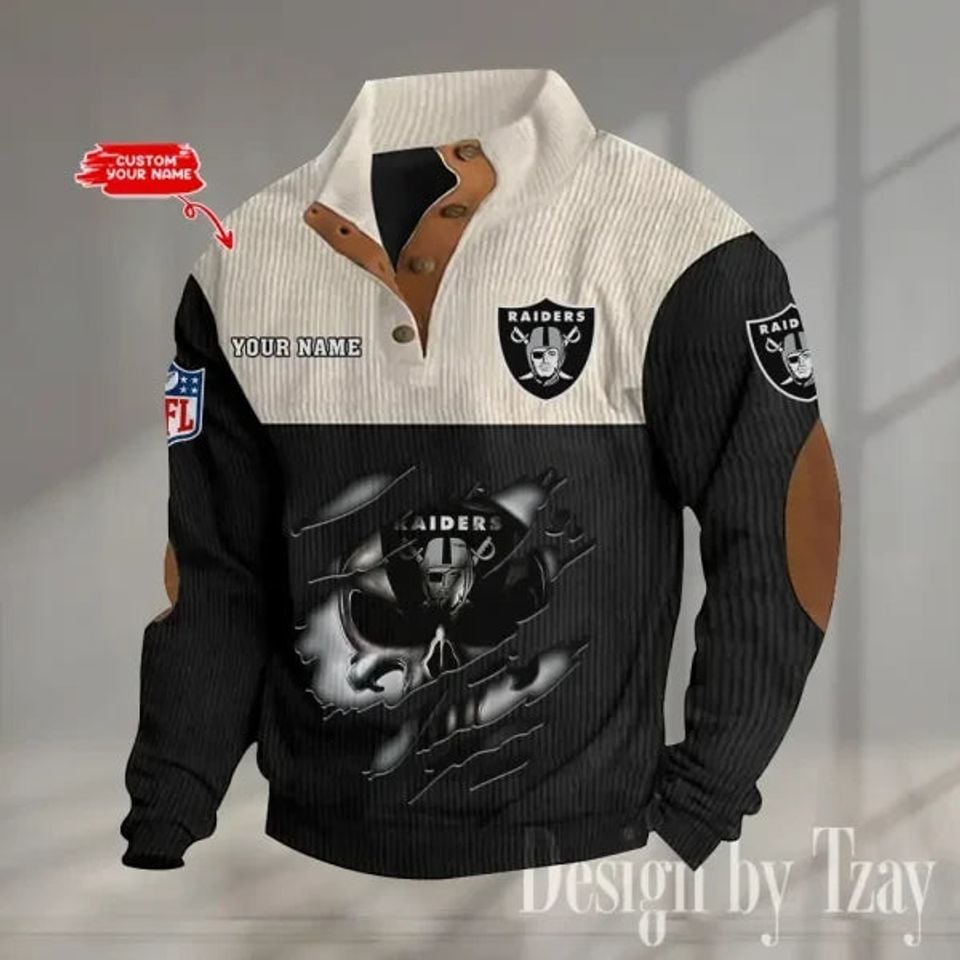 Las Vegas Rai ders Corduroy Stand Collar Sweatshirts