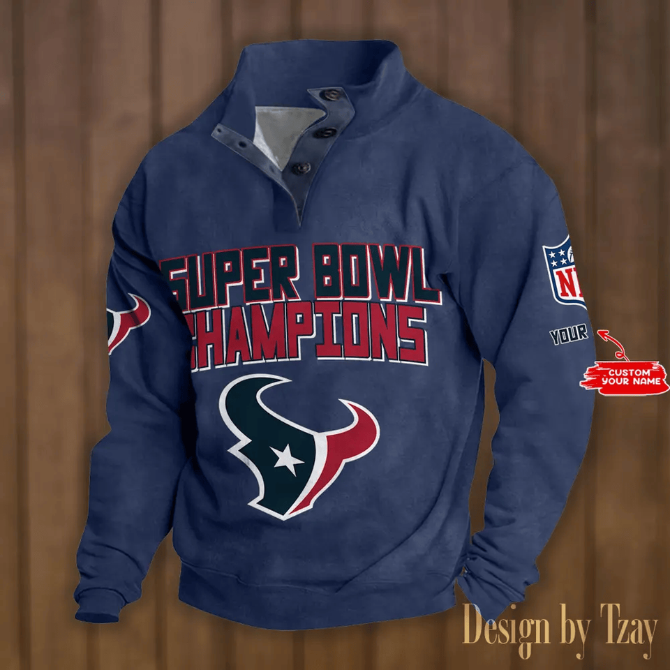 Houst on Texans Premium Stand Collar Sweatshirts