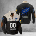 St Louis Hockey Corduroy Stand Collar Sweatshirt