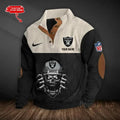 Las Veg as Raid ers Corduroy Stand Collar Sweatshirts