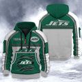 Personalized New York Jets Custom Name 3D Half-zip Hoodie