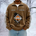 International Custom Name Quarter Zip Pullover Sweatshirt - Multicolor
