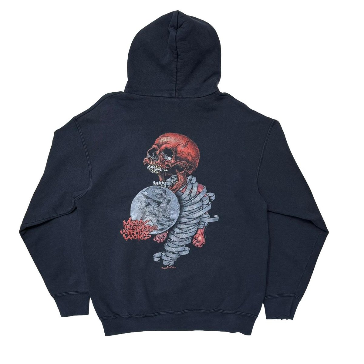 METALLICA PUSHEAD BACK RED SKULL SWEAT HOODIE FRUIT OF THE LOOM LARGE 3892