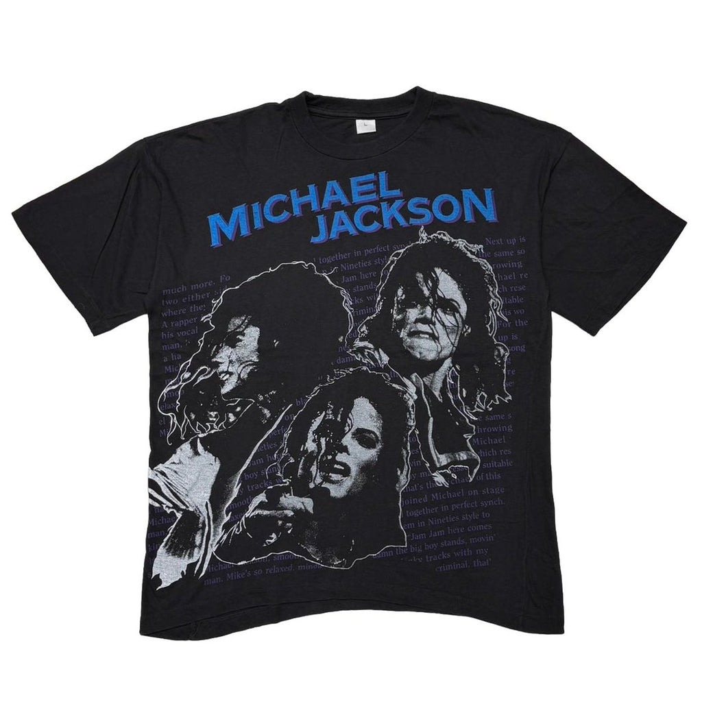 MICHAEL JACKSON DANGEROUS BLUE TEXT NAME DOUBLE SIDE BLACK LARGE 3658