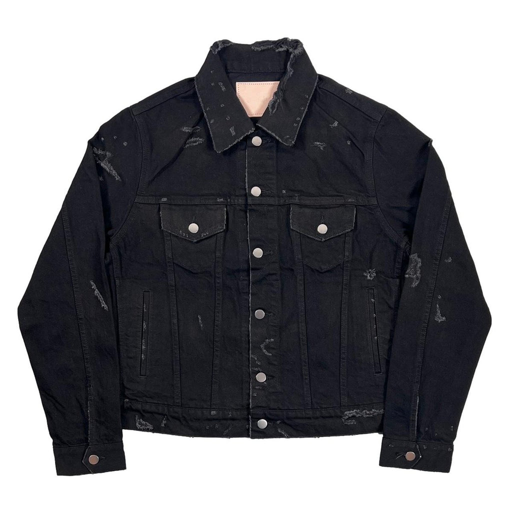 greatLAnd ORIGINAL LOGAN BLACK DENIM JACKET DESTROY