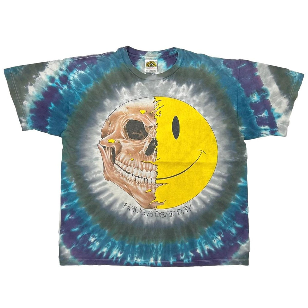 OLD&VINTAGE EYE DYE HAVE A DEAD DAY SMILE TIE DYE TOUCH&GOLD XL 2876