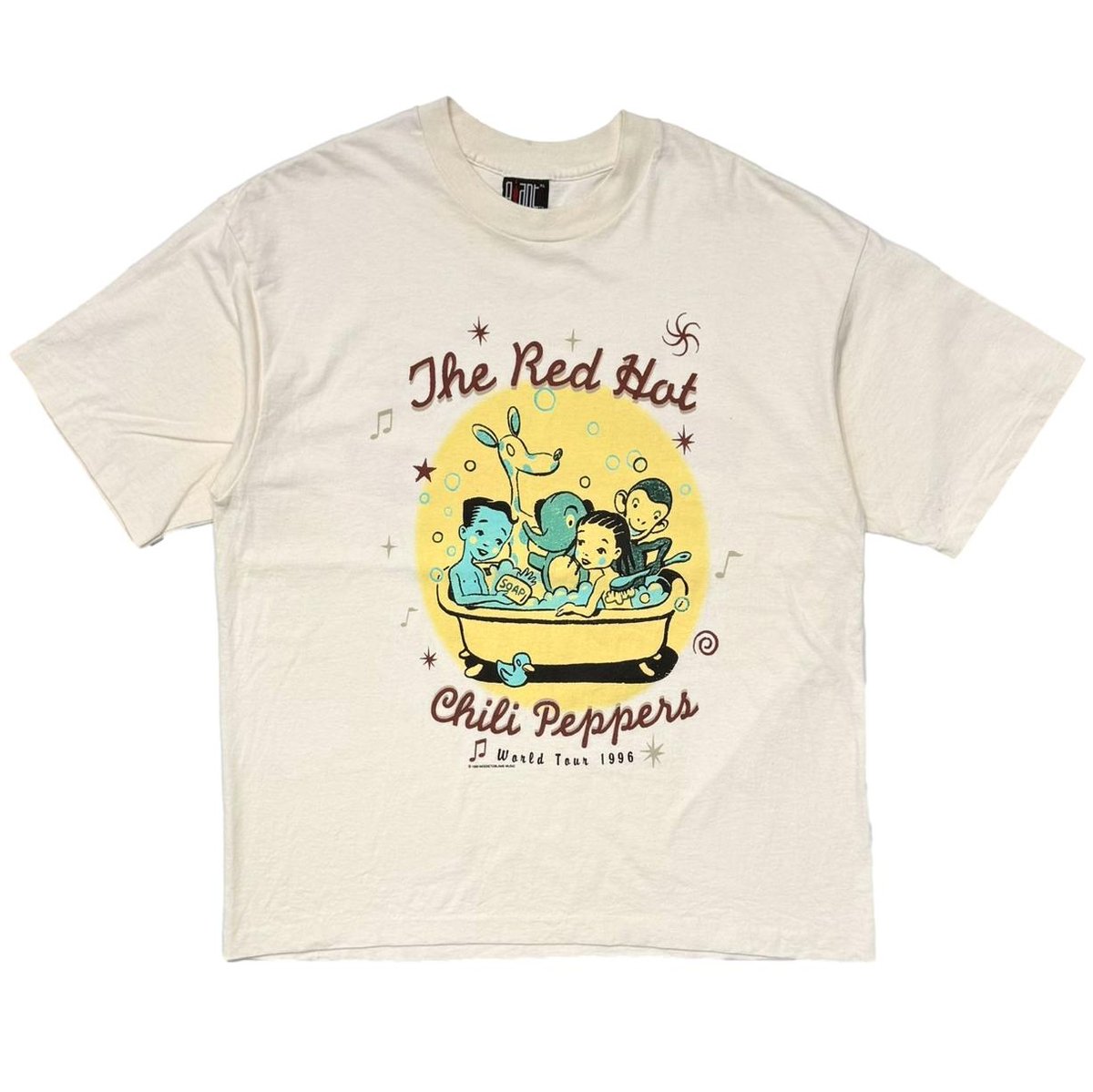 RED HOT CHILI PEPPERS ONE HOT MINUTE WORLD TOUR 1996 BATHROOM NATURAL GIANT BY TEE JAYS XL 7532