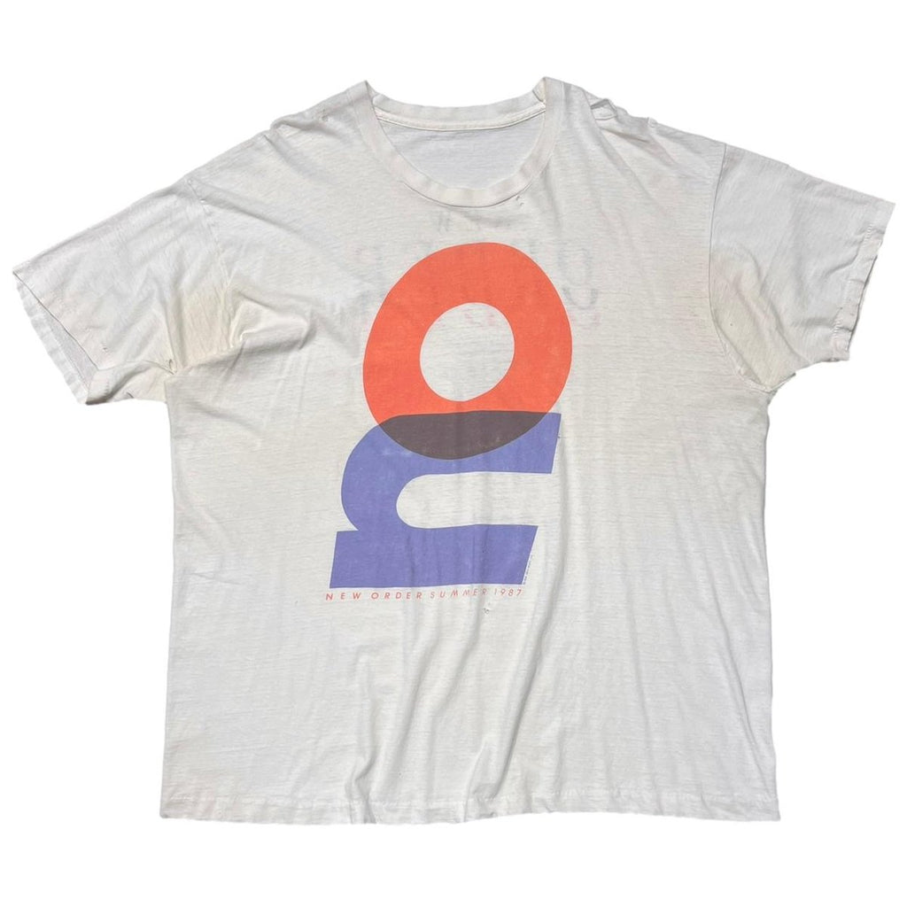 NEW ORDER WORLD TOUR 1987 WHITE FITS XL 0781