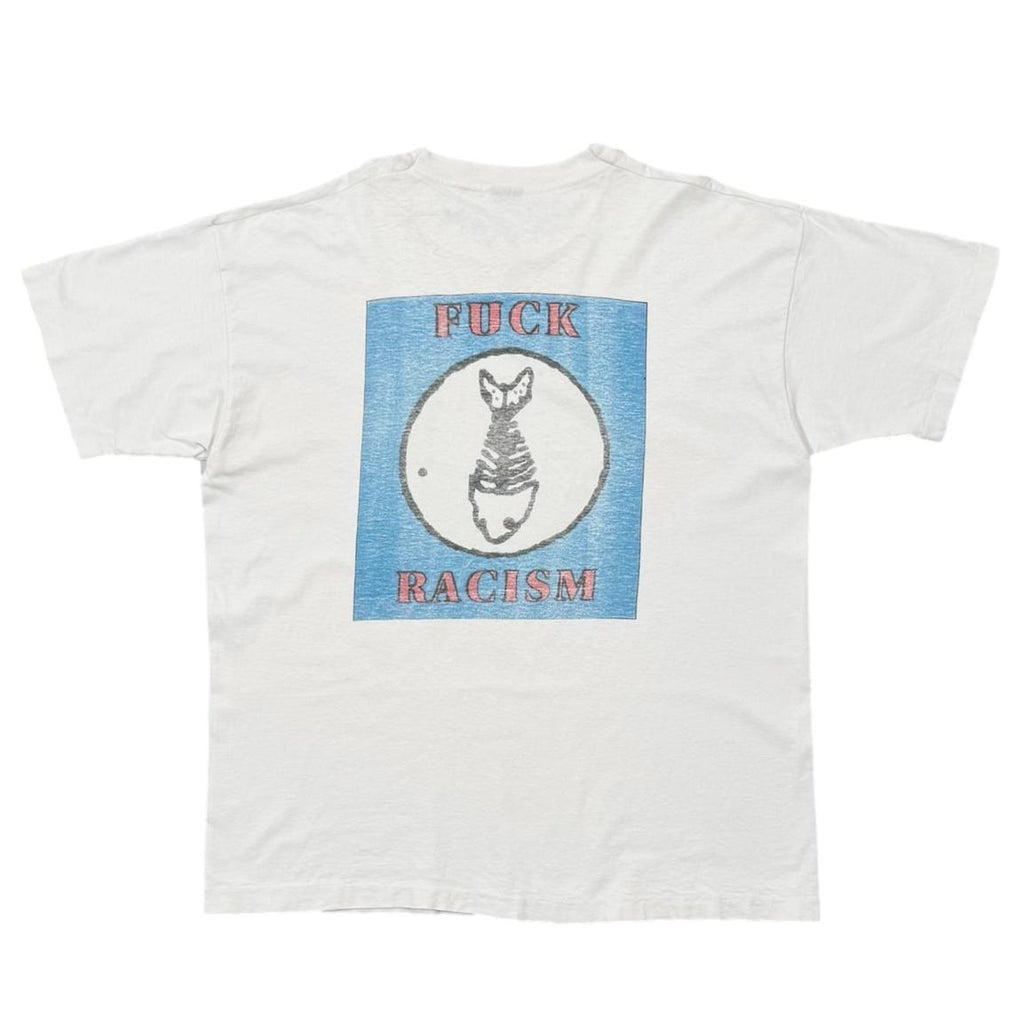 FISH BONE FUCK RACISM WHITE FITS XL 9874