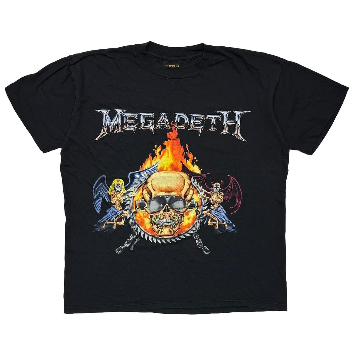 MEGADETH 1994 FLAMING SKULL BROCKUM LARGE 5161