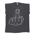 FUCK FINGER MONOCHROME ILLUST SLEEVELESS FITS LARGE 0007