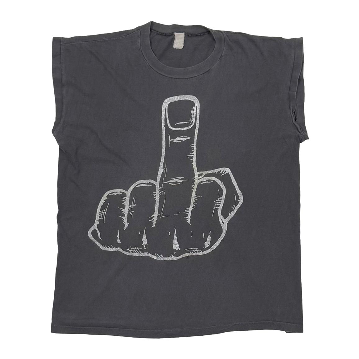 FUCK FINGER MONOCHROME ILLUST SLEEVELESS FITS LARGE 0007