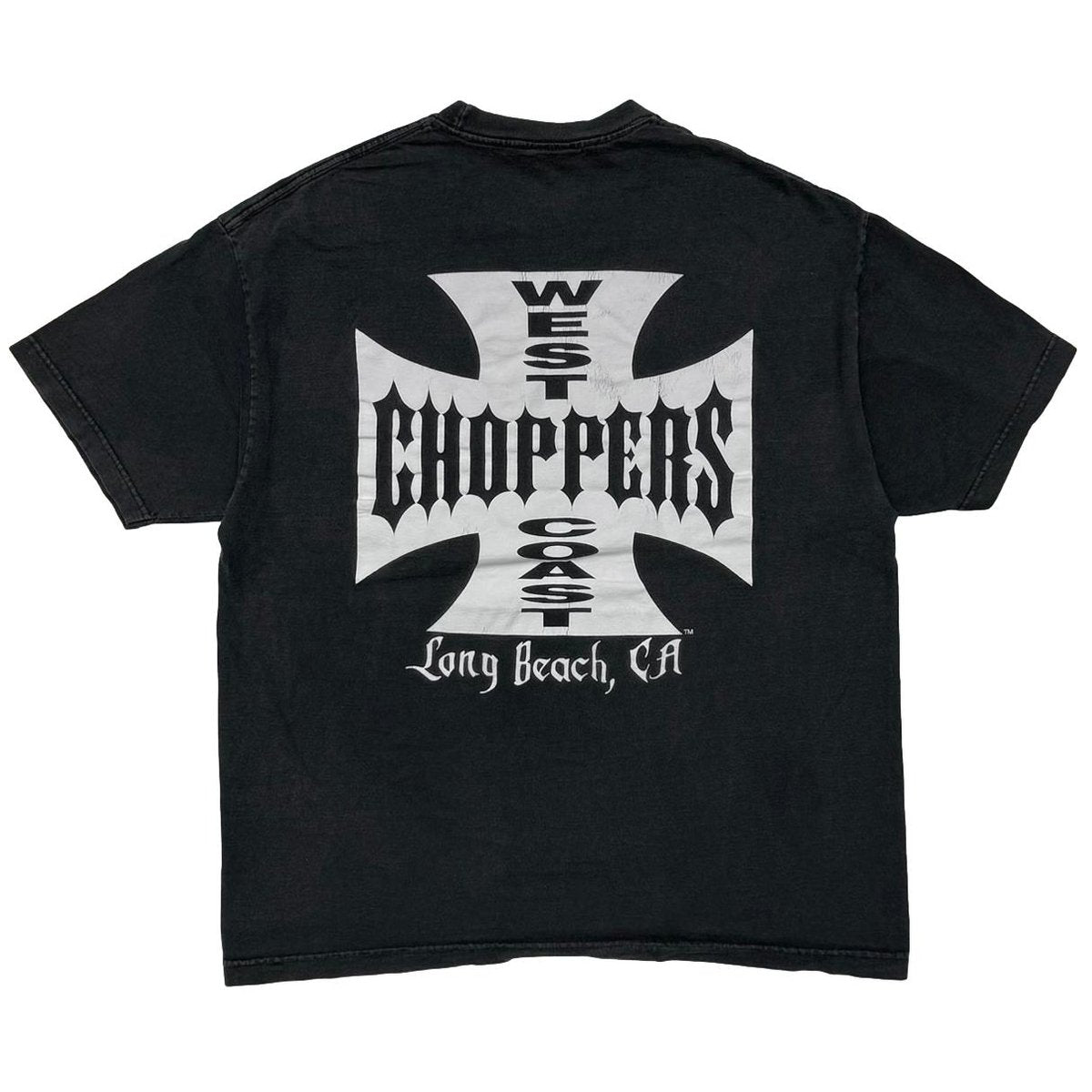 WEST COAST CHOPPERS IRON CROSS LONG BEACH CA SS BLACK FITS LARGE 4852