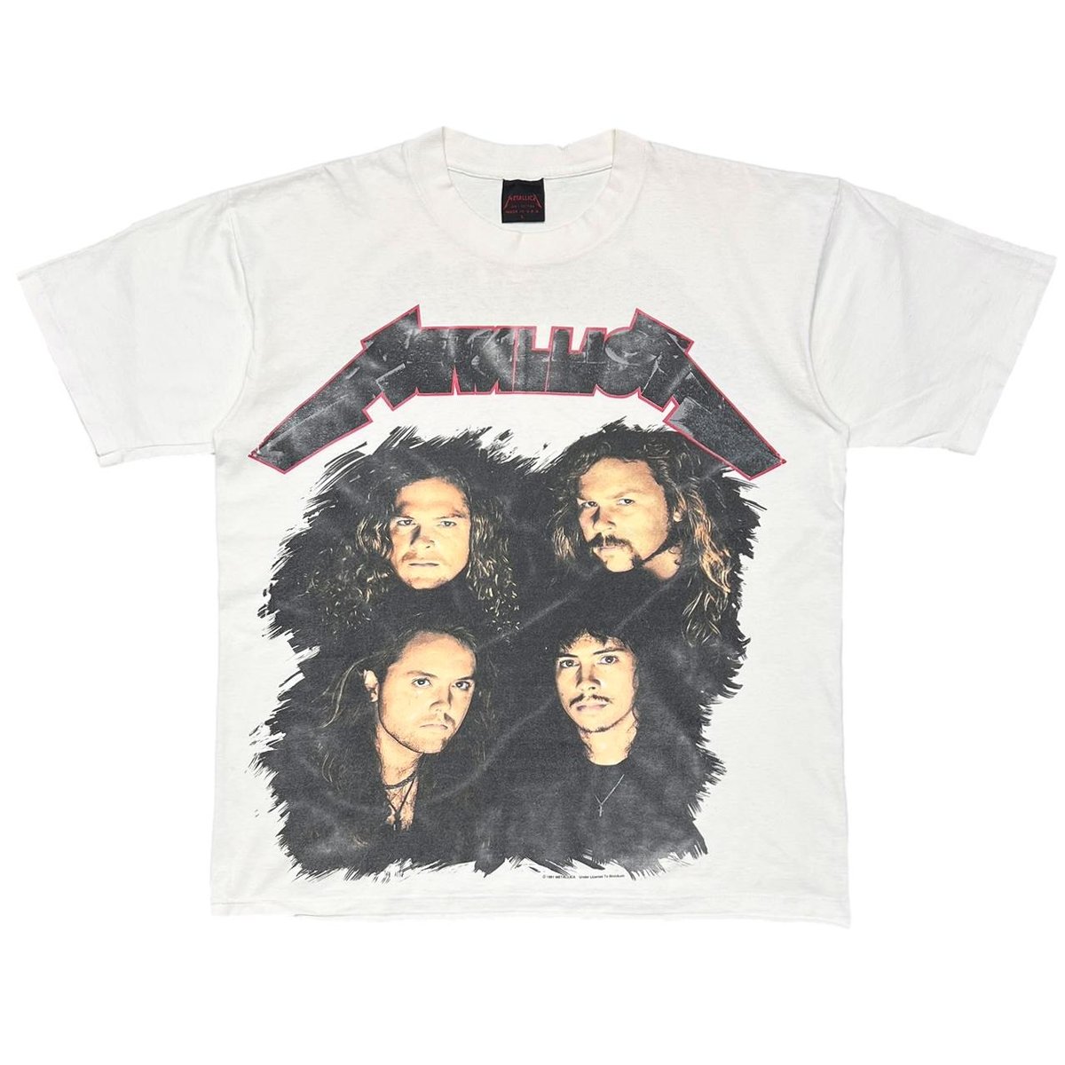 METALLICA 4 FACES STAGE SET 1991-1992 WHEREVER I MAY ROAM WHITE LARGE 7899