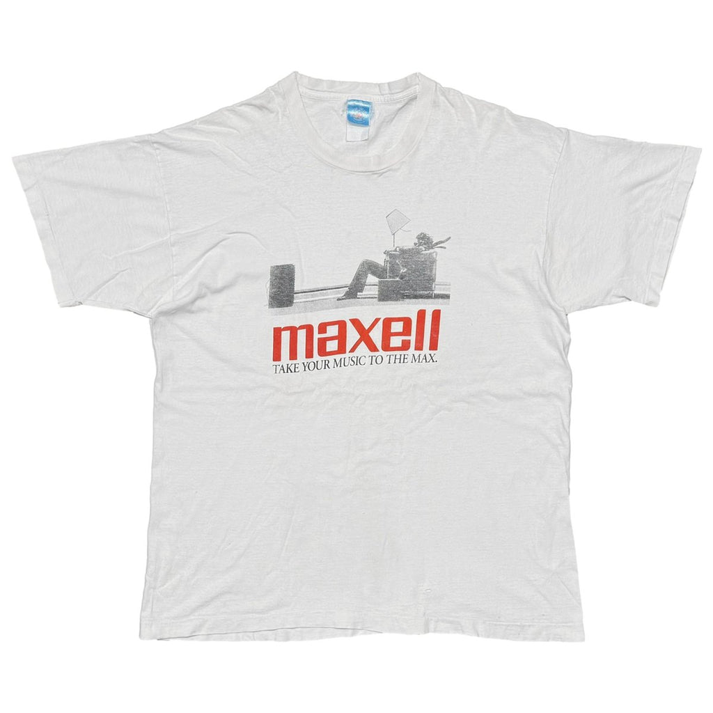 MAXELL TAKE YOUR MUSIC TO THE MAX. FRUIT OF THE LOOM XL