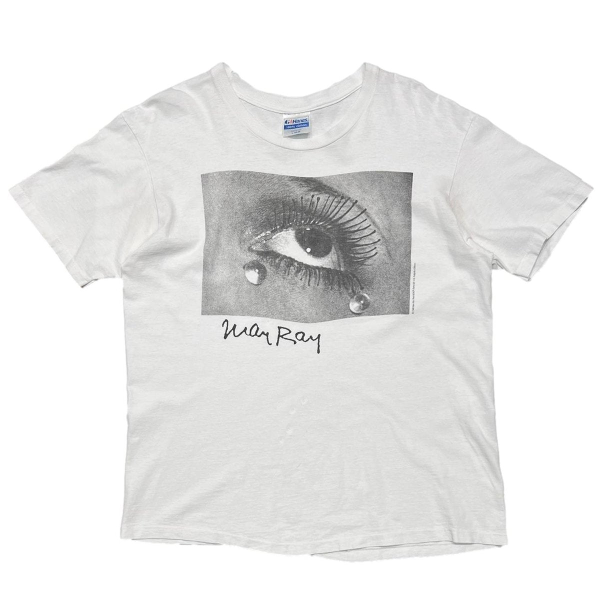 MAN RAY GLASS TEARS WHITE HANES LARGE 2451