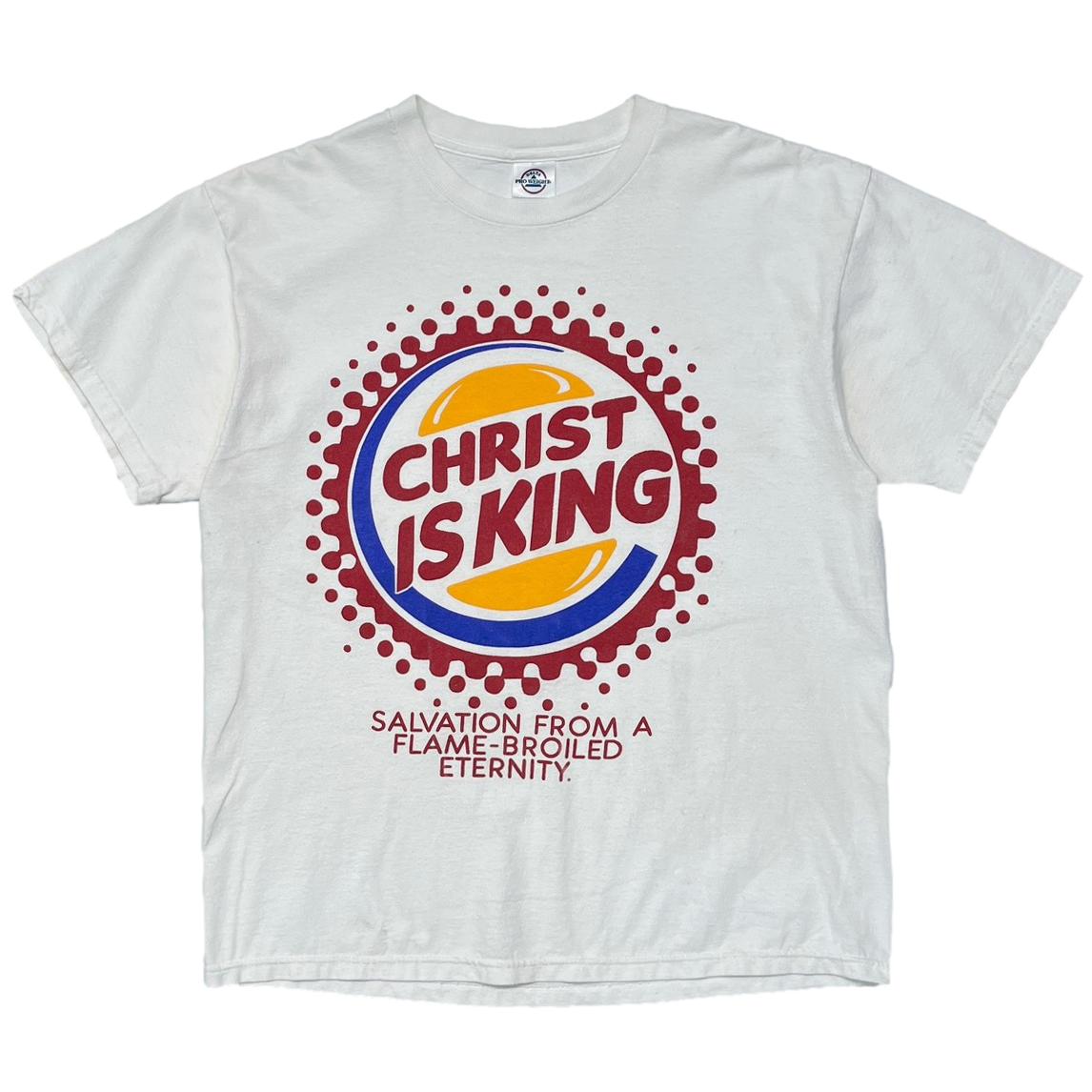 OLD&VINTAGE CHRIST IS KING BURGER KING PARODY WHITE DELTA LARGE 7047