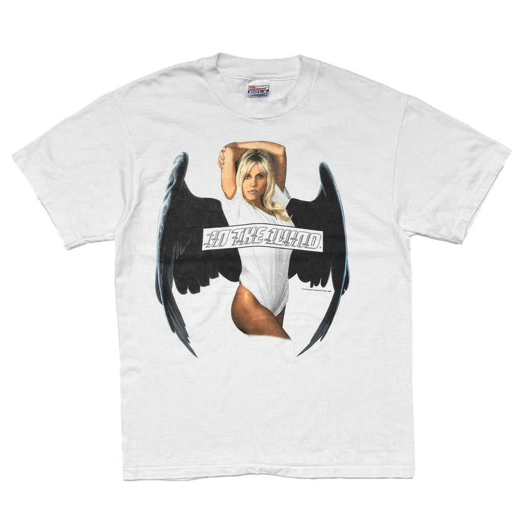 EASY RIDERS IN THE WIND BLACK WING WOMEN WHITE HANES MEDIUM 1666