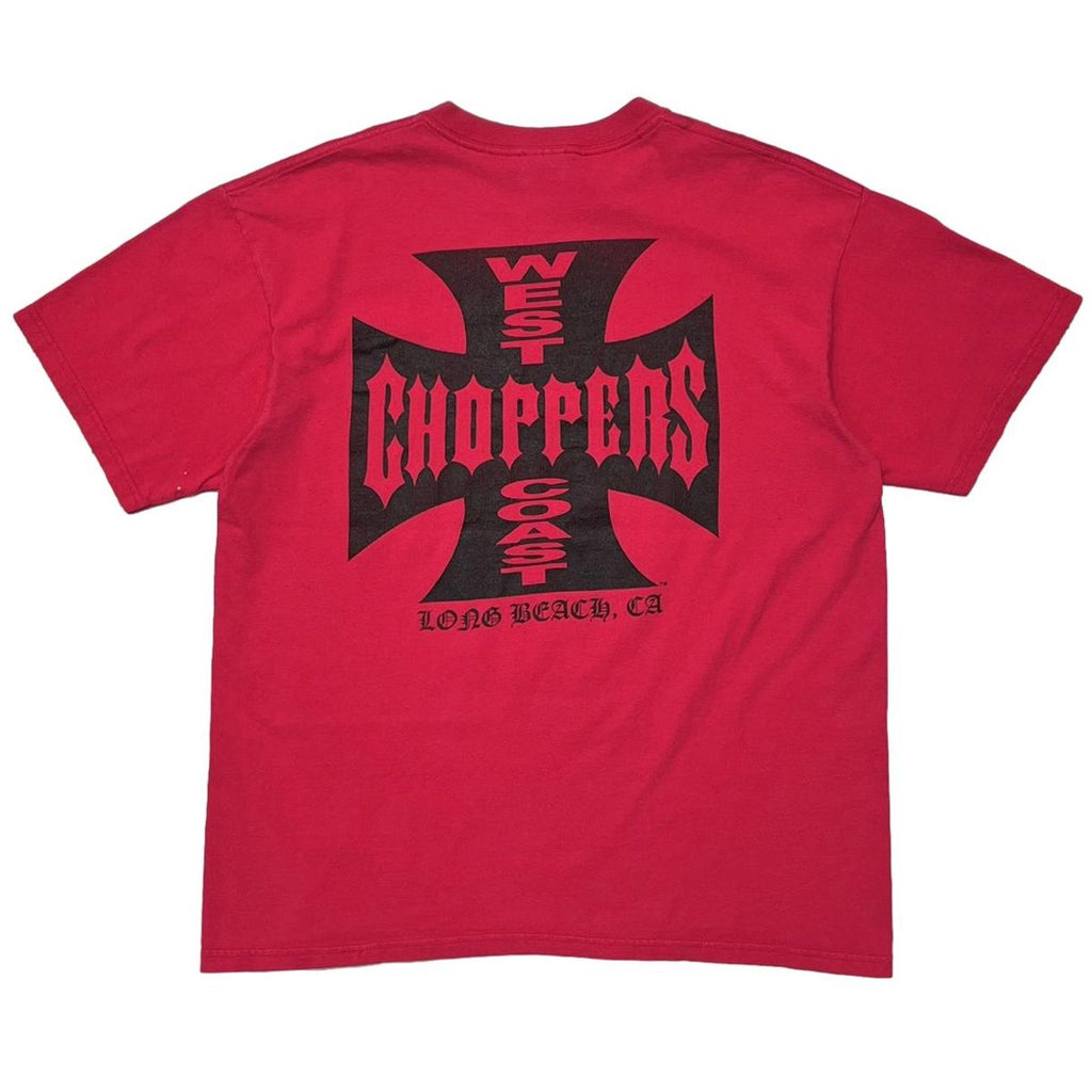 WEST COAST CHOPPERS IRON CROSS LONG BEACH CA SS RED ANVIL LARGE 8539