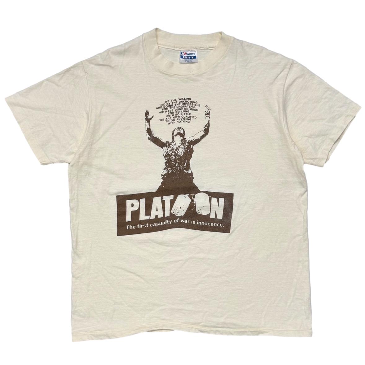 PLATOON MOVIE PROMO PALE YELLOW HANES LARGE 0692