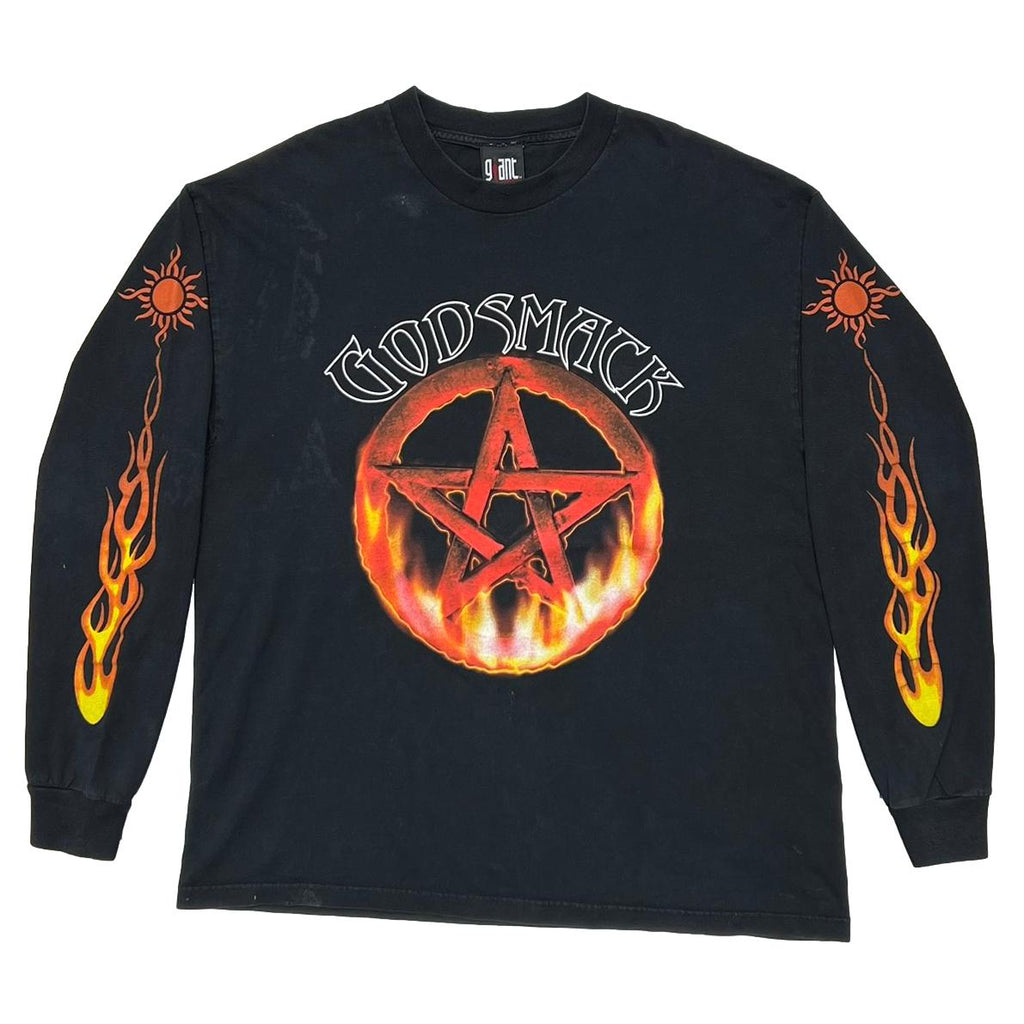 GOD SMACK PENTAGRAM FLAME LS GIANT FITS XL 6691
