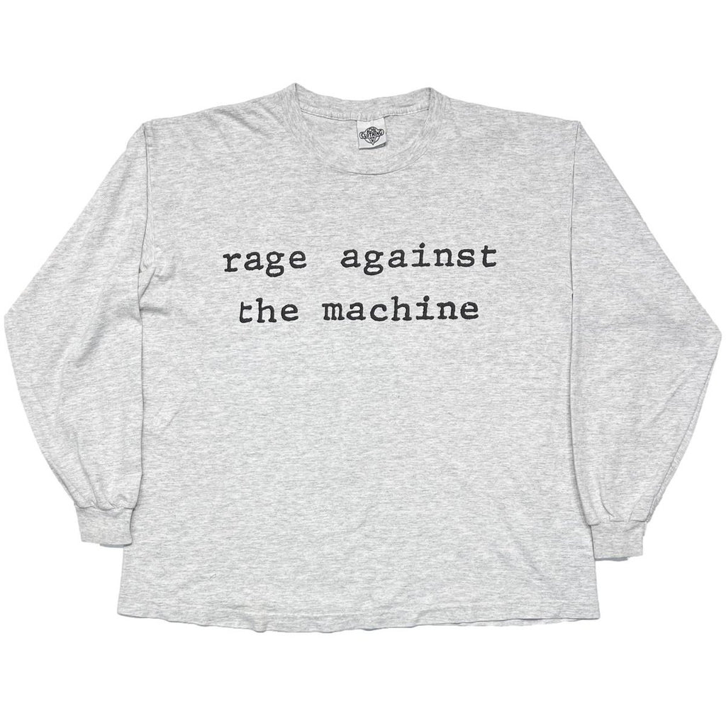 RAGE AGAINST THE MACHINE FRONT TEXT LOGO LS ASH GREY XL 1908