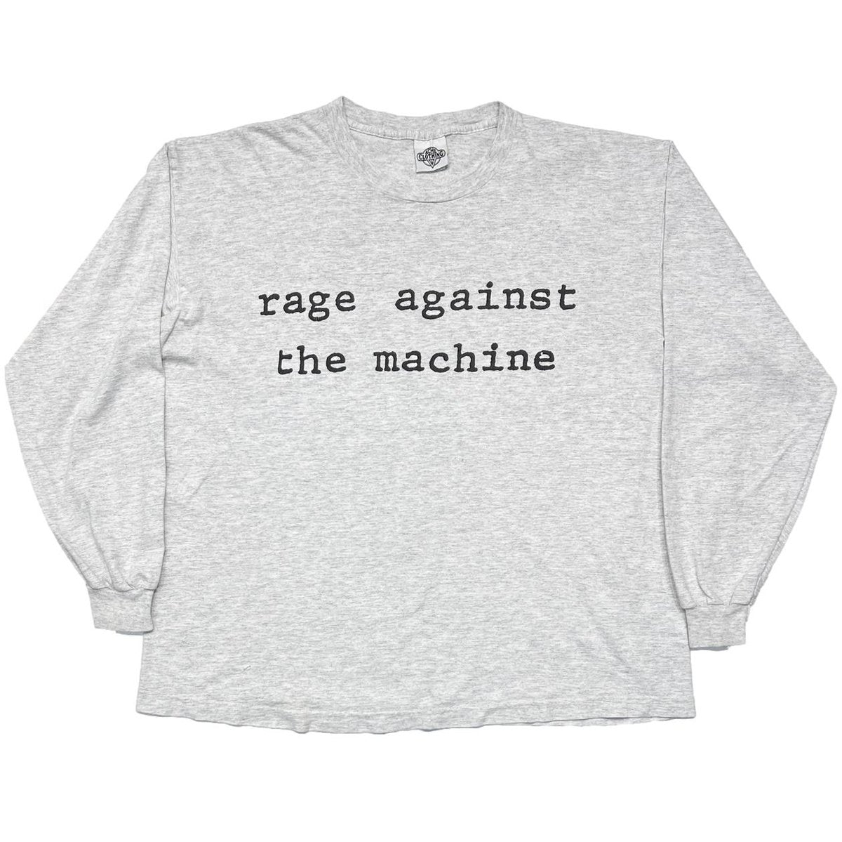 RAGE AGAINST THE MACHINE FRONT TEXT LOGO LS ASH GREY XL 1908