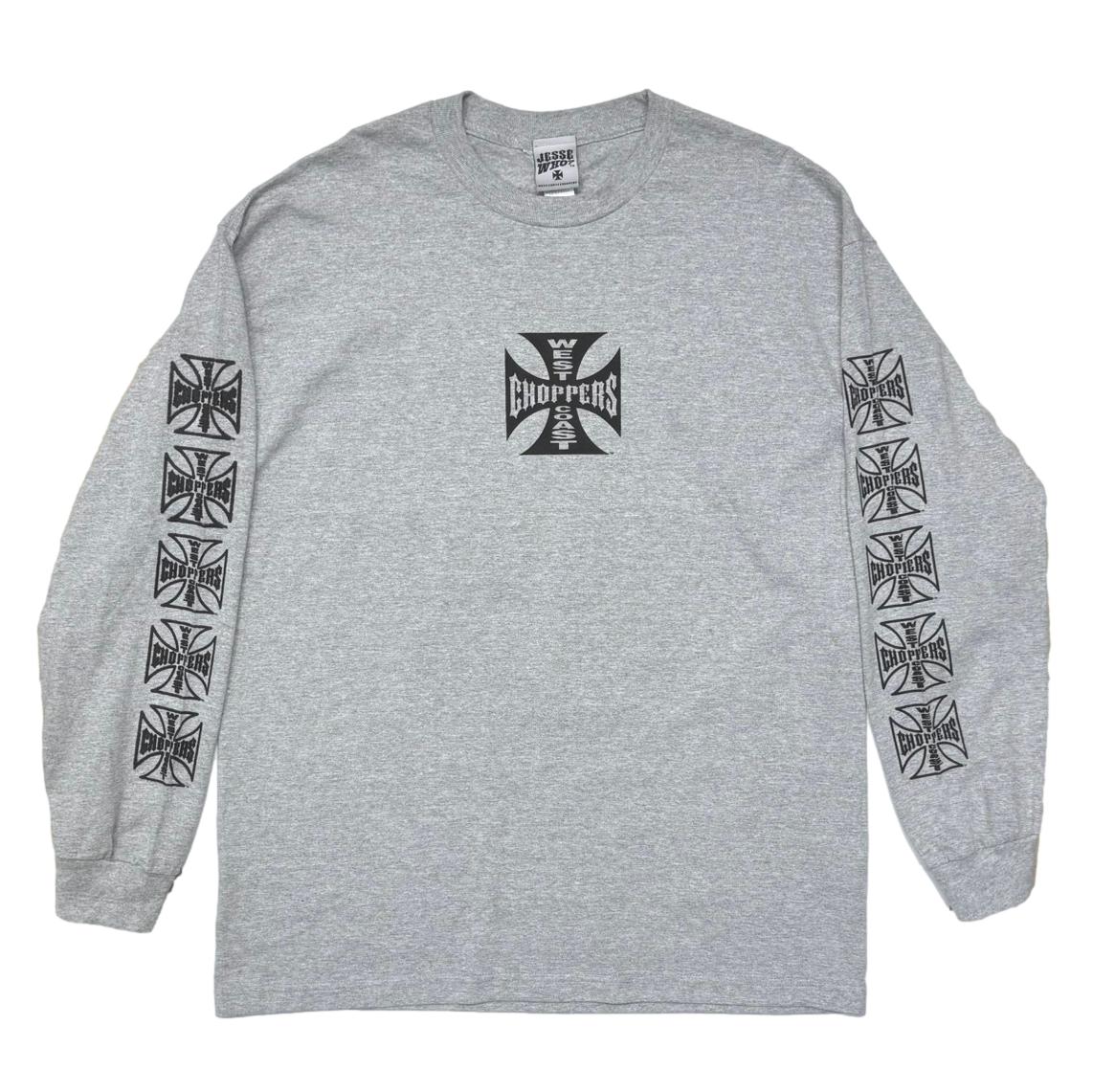 WEST COAST CHOPPERS IRON CROSS LS ASH GREY XL 8563