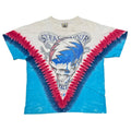 GRATEFUL DEAD STEAL YOUR FACE SKULL & ROSE TIE DYE LIQUID BLUE LARGE 8329