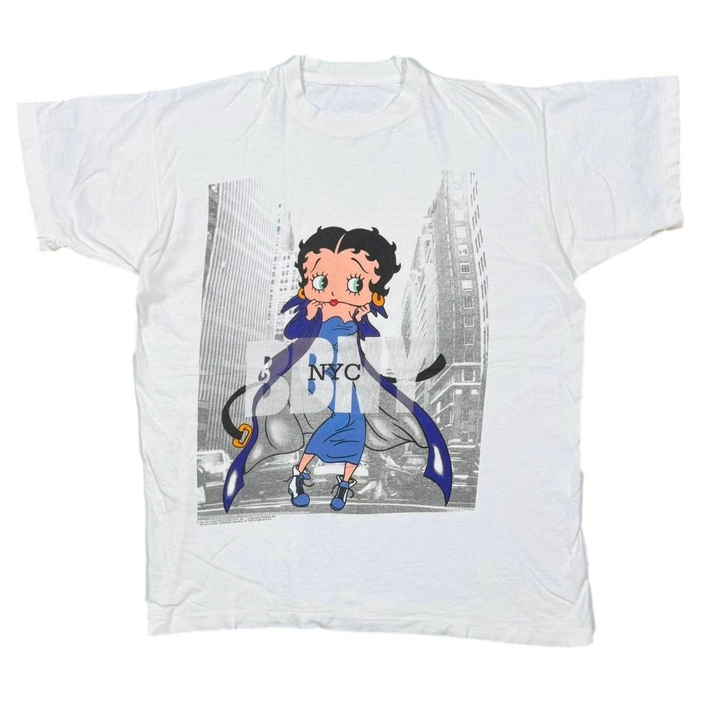 BETTY BOOP 1995 DKNY PARODY BBNY WHITE FITS XL 0549