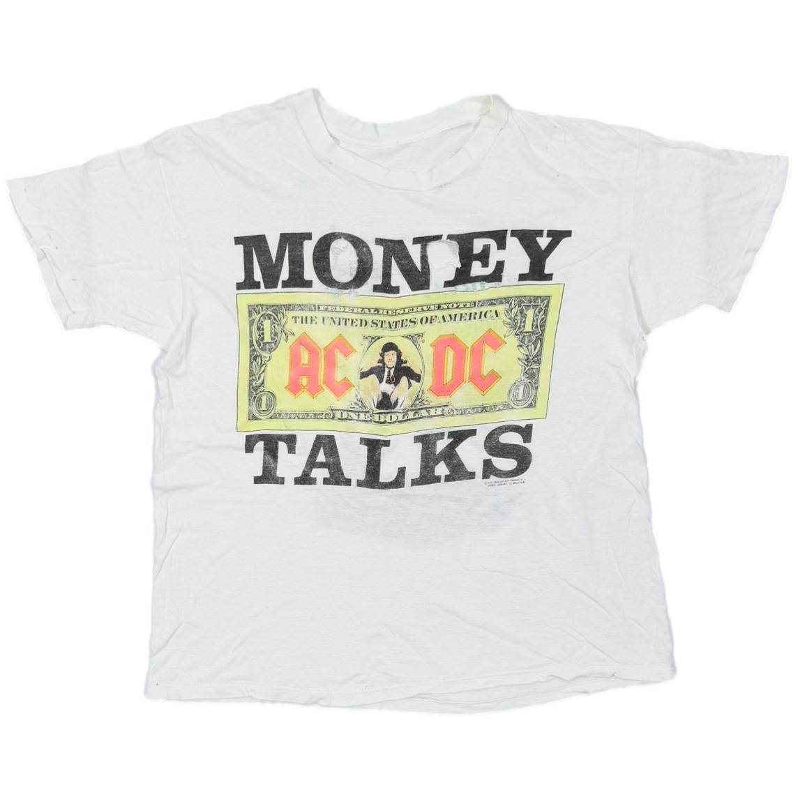 AC/DC 1990 MONEY TALKS WORLD TOUR WHITE FITS XL 0550