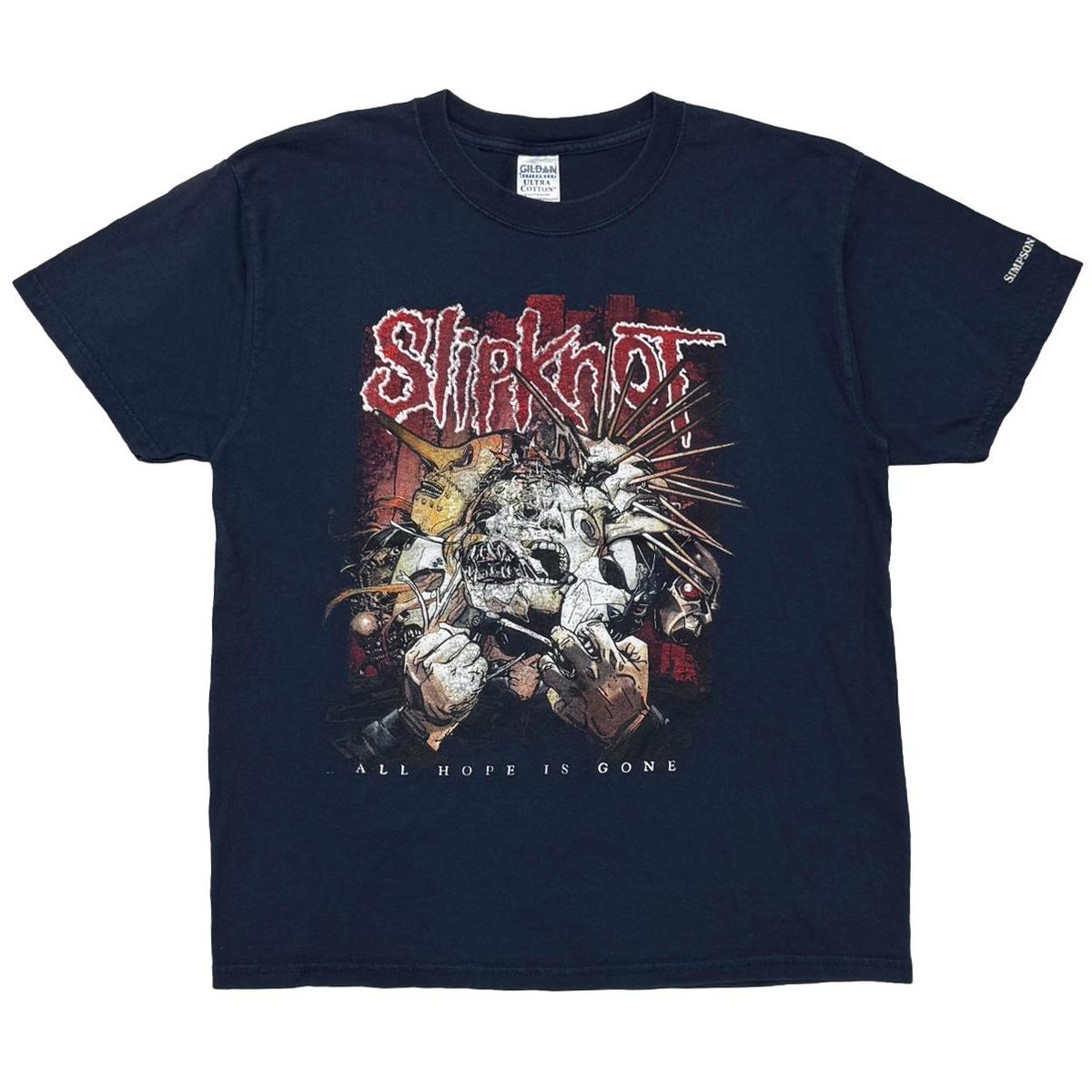 Slipknot ALL HOPE IS GONE SHAVED MASK NAVY GILDAN LARGE 0970