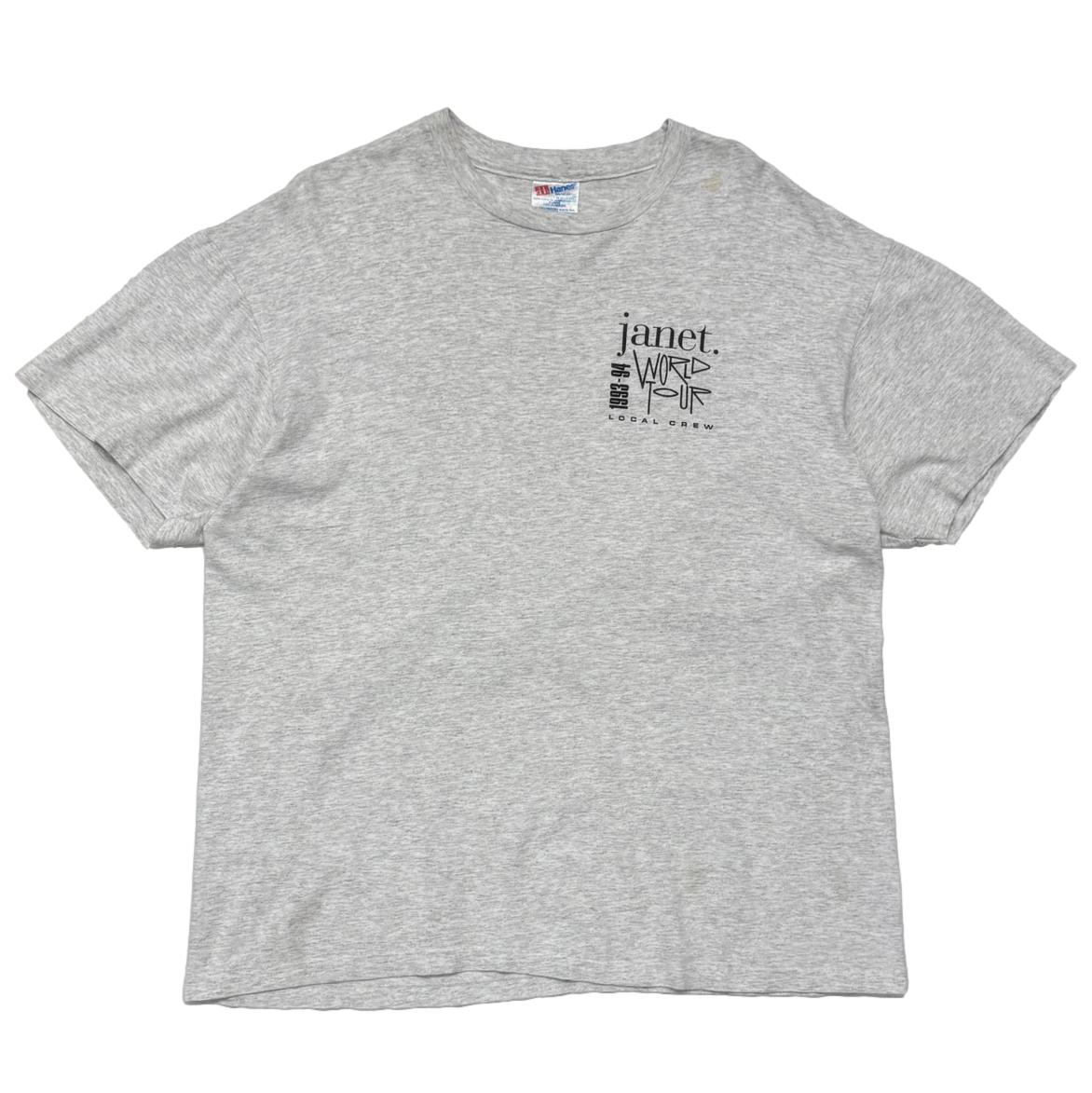 JANET JACKSON LOCAL CREW WORLD TOUR 1993-94 SWUARE LOGO ASH GREY HANES XL 2616