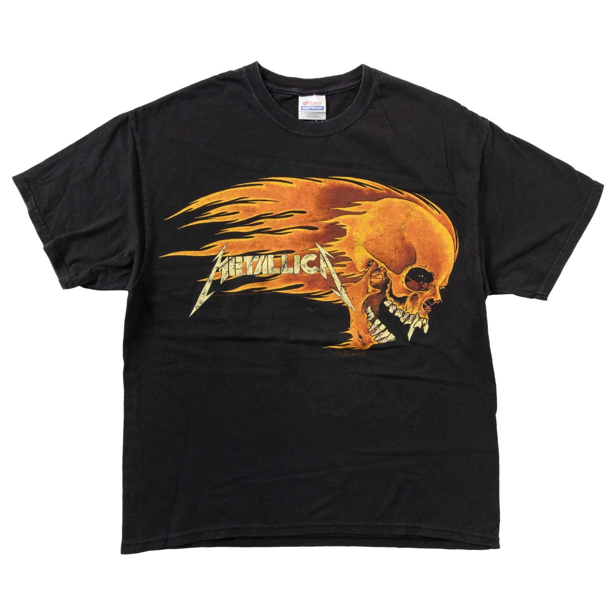 METALLICA PUSHEAD SIDE FLAMING VAMPIRE SKULL 2007 HANES LARGE 4615